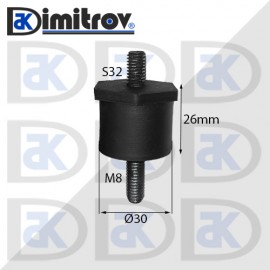 Антивибрационен тампон М 8 х Ø 30 х 26 mm